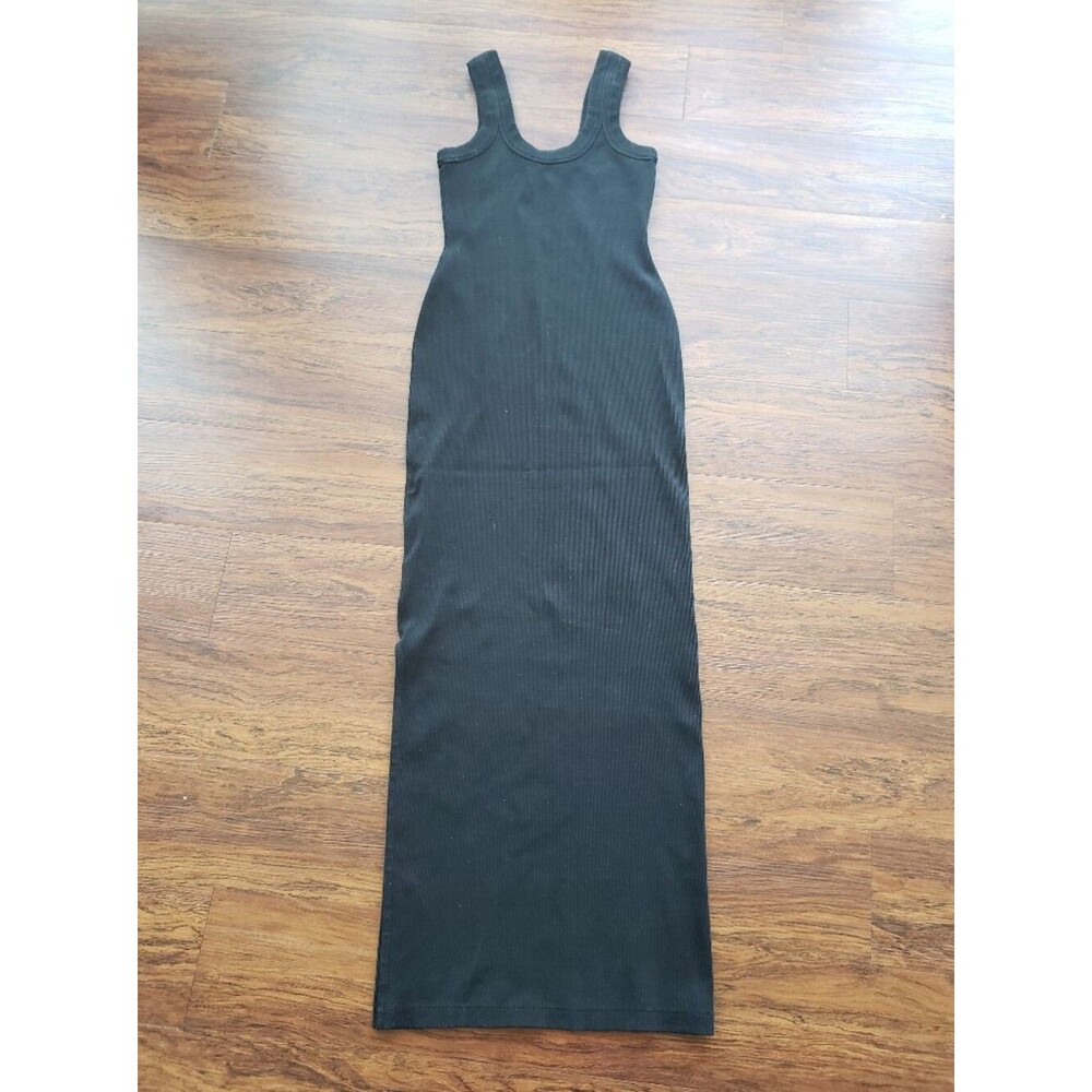 Alexander Wang T Black Ribbed Stretch Knit Maxi Dress Size S Designer Streetwear - Picture 9 of 9